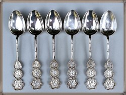 Stunning 900 Silver Spoon, Teaspoon, Coffee Spoon Set (Fu, Lu, Shou)