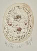 Vetlényi Zsolt - Take an example from the hedgehog, 13 x 10 cm copperplate print on paper