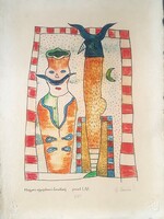 Ef Zámbó István - Magyar-egyiptomi barátság 44 x 32 cm EBP, merített papír