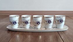 Hollóházi Wheatflower Pattern Pálinka / Liqueur Set