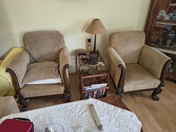 Armchair Pair, 2 Lion-Head Armchairs