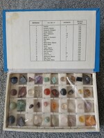 Vintage Brazilian Mineral and Semi-Precious Stone Collection Box