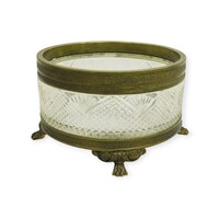 Empire bonbonier, bronz, eredeti kristály betéttel, 1800-as évek vége - 50509