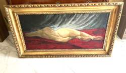BENKŐ LÁSZLÓ / 1926-2003/  RAGYOGÓ FESTMÉNYE, FEKVŐ NŐI AKT