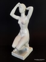 István Lőrincz (1901-1985) Glazed Faience Female Nude Sculpture from Ft.