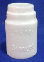 Rare Antique Milk Glass Pharmacy Jar - Crème Simon (Late 19th Century)