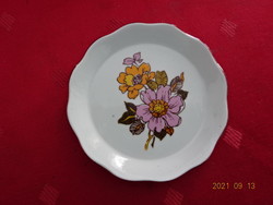Aquincum porcelain centerpiece with pink and yellow flowers, diameter 8 cm. He has!
