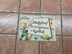 Schuler-féle rajzeszközöket és rajzszereket reklámozó, oktatási célú nyomtatvány