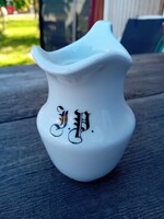 Monogrammed Bider White Porcelain Pitcher