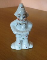 Old retro porcelain clown figure (10.5 cm) Harmonica Player from the 1970s