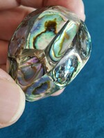 Vintage abalone (pávakagyló) mozaik dekorációs tojás  – picit sérült!