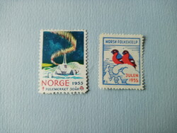Norwegian 1955 charity letter seal stamps