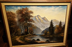 2Tatra Landscape with Signature and Style by Telepiy Károly, Stunning 60x80 Oil on Canvas