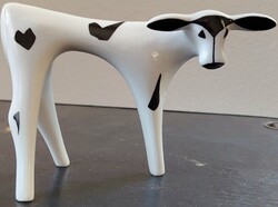 Minimalist porcelain bull (Polonne Porcelain Factory, 1960s-70s)