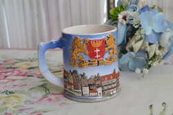 Gdańsk 997–1997 jubileumi kerámia söröskorsó – 1000 éves város, dombormintás