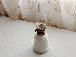Petroleum Lamp with White Milk Glass Ø7x21cm Table Bauhaus