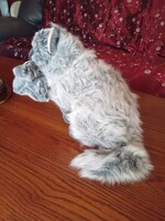 Life-size plush Angora cat with kitten - toy cat