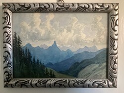 Landscape with mountains.