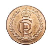 Gibraltar, 1 Penny 2023 - Coronation of King Charles III UNC+ Alloy