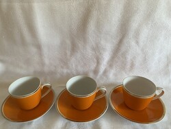 Hollóházi 3 pcs Coffee Cups + Saucer + 1 Saucer