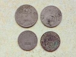 Magyarország 4 db Különböző Érme 10 20 50 Fillér 1926 1936