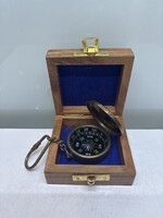 Keychain Compass in Wooden Box