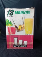 NEW, 18-Piece Classic Luminarc Madras French Glassware Set in Box