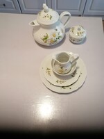 Romantikus mezei kamillamintás német bajor porcelán teáskészlet hiányos