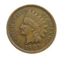 USA, Indian Head 1 Cent 1902, VF+, Copper