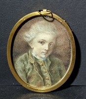 Miniature Portrait of Mozart. Antique Rare, Small Portrait - Child Portrait of the Famous Austrian Composer