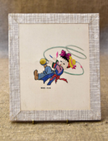 Hand-painted Silk Painting Korea Pyongyang 1960s
