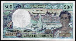 Australian New Hebrides 500 Francs UNC 1979
