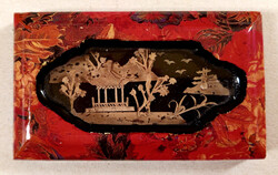 Old Retro Vintage Chinese Eastern Cork Diorama Decorative Object