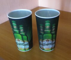 Soproni 3D holographic plastic cup 2 pcs beer relics for collectors from the 2010s