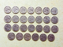 USA 27 db Különböző Érme 5 Cent 1970-1999