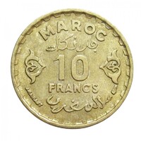 Marokkó,10 francs 1952 EF+ ötvözet