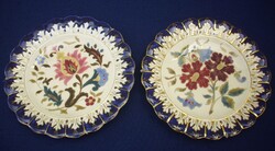 Hollóházi Antique Wall Plate 2pcs 19th Century