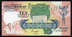 Seychelles 10 Rupees UNC 1989