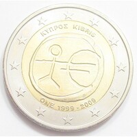 Cyprus, 2 Euro 2009 - 10 Years of the European Economic and Monetary Union aUNC+ Alloy
