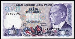 Turkey 1000 Lira UNC 1986