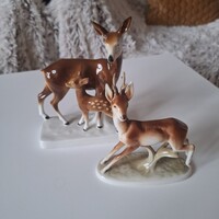 Porcelán jelzett, hibátlan szarvas és őz figurák Royal de lux
