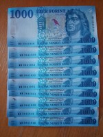UNC hajtatlan 9 db sorszámkövető 1000 Ft egyben 2026