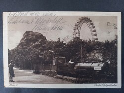 Old Postcard Vienna, Prater Amusement Park, Liliputbahn Small Railway, Ferris Wheel, 1933
