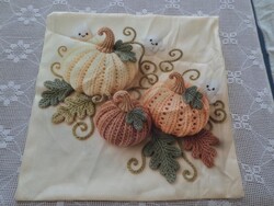 Pumpkin, autumn soft plush zippered cushion cover.
