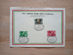 1940 Horthy országlásának 20. évfordulója emléklap alkalmi bélyegzés
