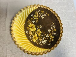 Zsolnay crescent dish with flowers 1890s