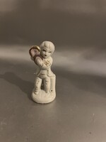 Vintage fehér-arany porcelán fiú figura (nipp / dísztárgy)