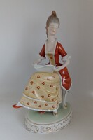 Hollóházi porcelán barokk kottát olvasó hölgy!