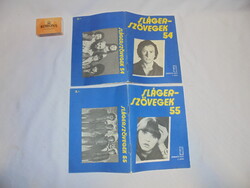Slágerszövegek 54, 55 - 1979 - két darab füzet együtt