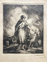 Osvald Toroczkai (1884-1959): shepherdess.
